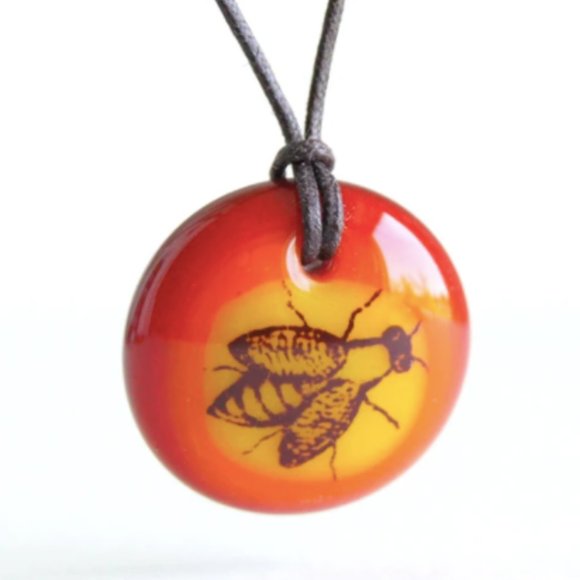 Handmade Glass Honeybee Necklace by Leila Cools - Picture 2 of 4
